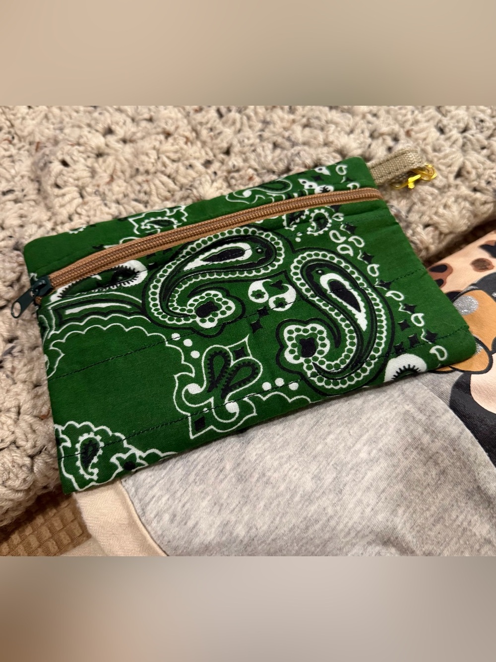 Green Paisley Wristlet Pouch - Women Bags